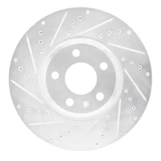 R1 Concepts EDZ-73057L Brake Rotor Drilled and Slotted Silver